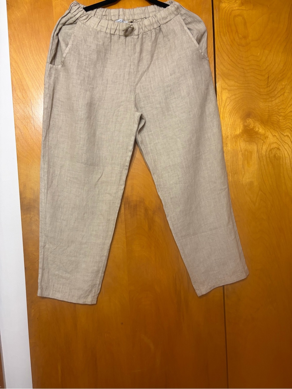 Women’s Relaxed Linen Blend Pantsuit Pants - Beige